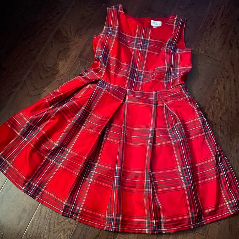 Childrens red plaid dress | Size 16